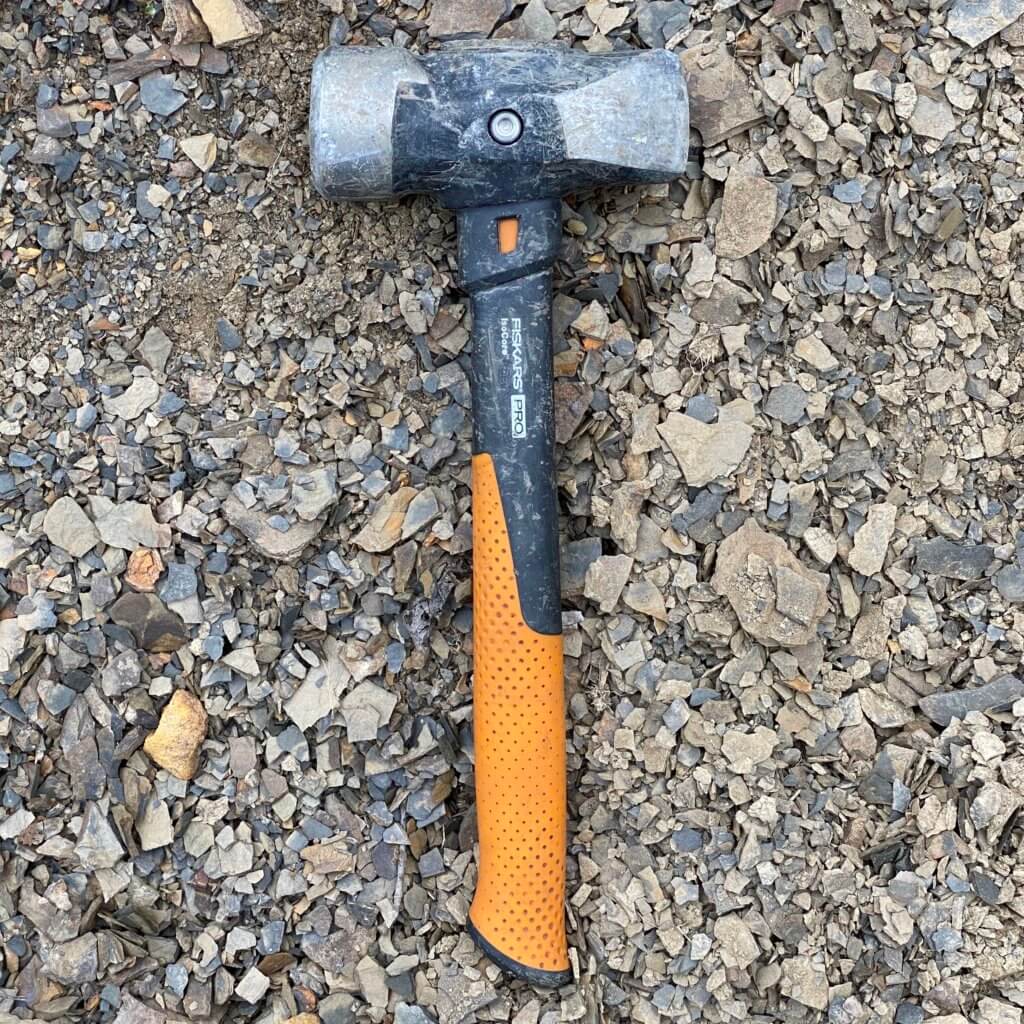 The Fiskars IsoCore 4 Pound Club Hammer with orange handle.