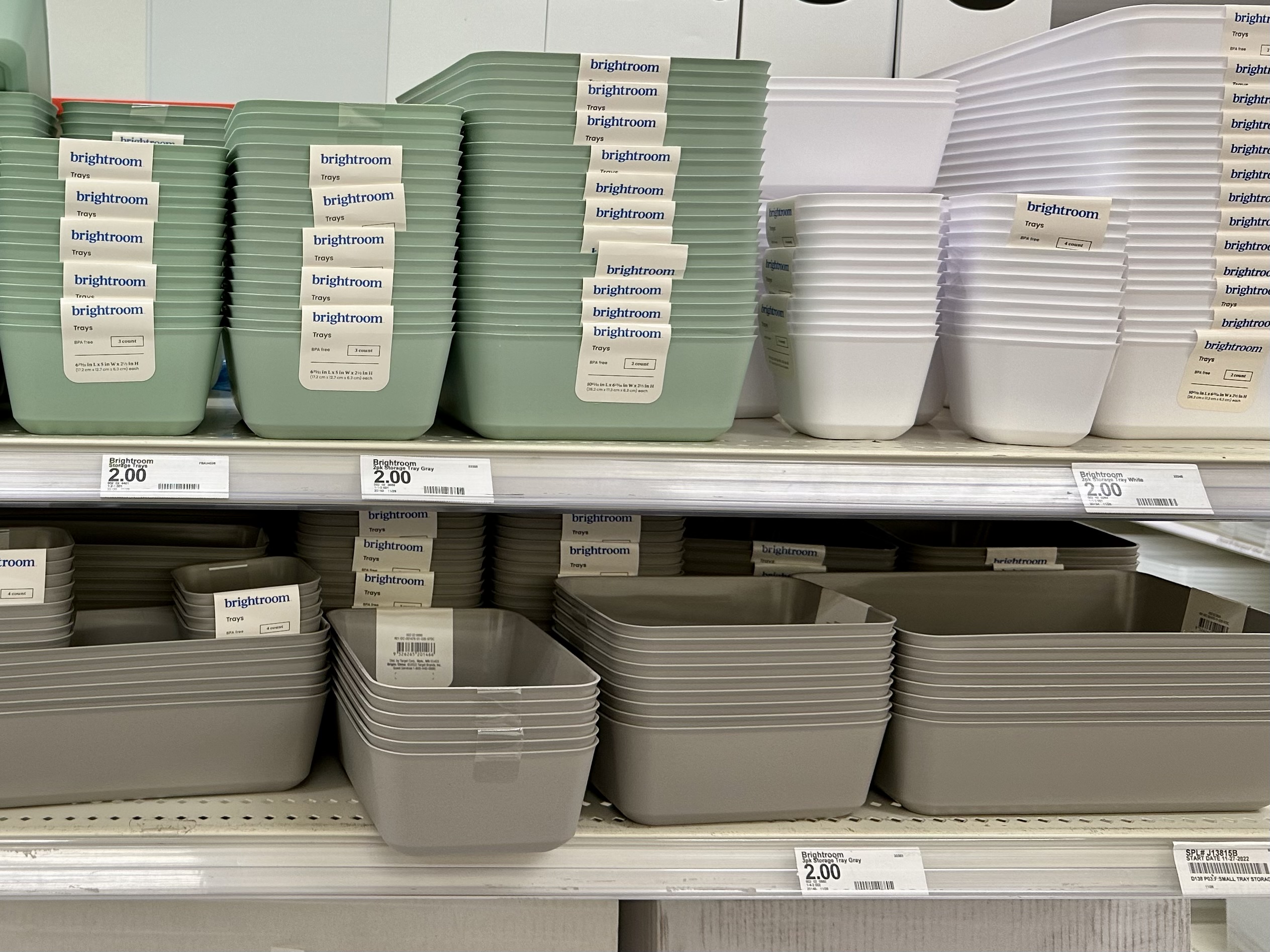 brightroom trays, sold at Target